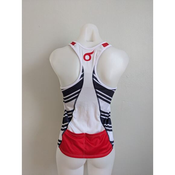 SOAS Womens Size Large Running Tri Tank White Racerback Cycling Pockets - Picture 8 of 14